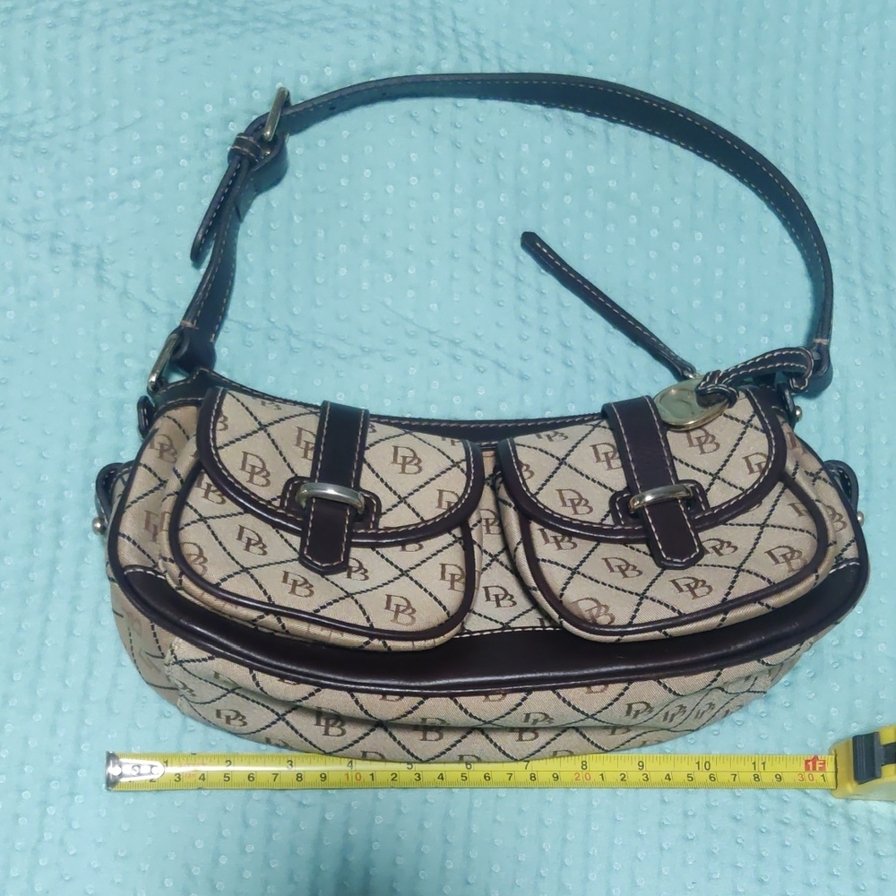 Dooney & Bourke Tan and Brown Monogram Shoulder Bag - Picture 7 of 8